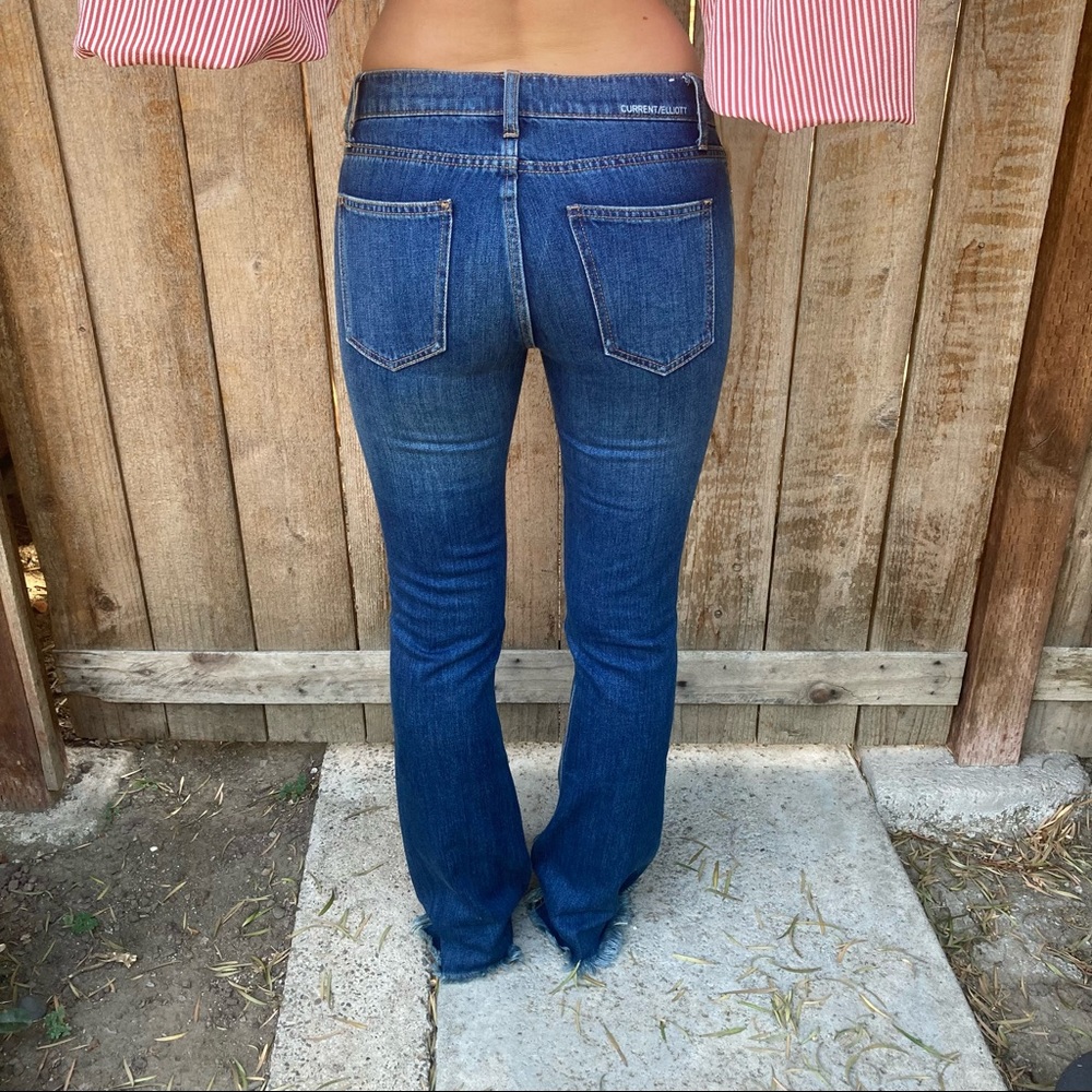 Current/Elliott Dark Blue Boot Cut Jeans - Picture 6 of 13